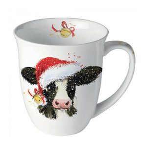 AMB.38419210 Christmas cow bell porcelánbögre 0,4l