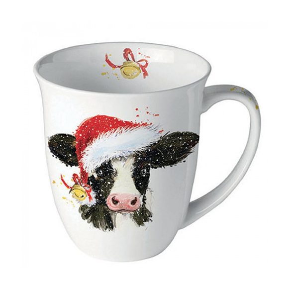 AMB.38419210 Christmas cow bell porcelánbögre 0,4l