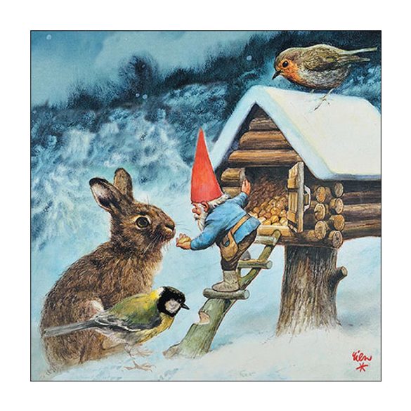 AMB.33319255 Gnome feeding animals papírszalvéta 33x33cm, 20db-os