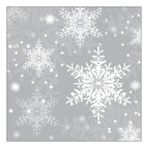   AMB.33319122 Snowflakes silver papírszalvéta 33x33cm, 20db-os