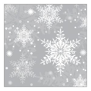 AMB.33319122 Snowflakes silver papírszalvéta 33x33cm, 20db-os