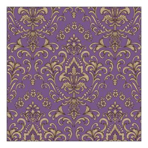 AMB.13319266 Baroque ornament purple papírszalvéta 33x33cm, 20db-os