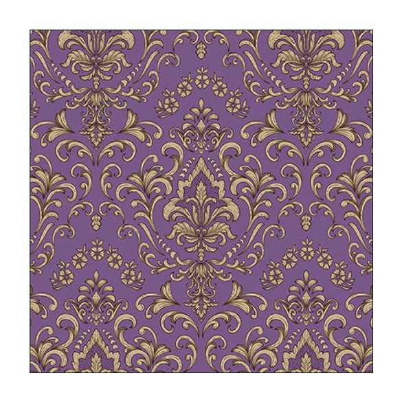 AMB.13319266 Baroque ornament purple papírszalvéta 33x33cm, 20db-os