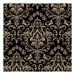 AMB.13319268 Baroque ornament black papírszalvéta 33x33cm, 20db-os