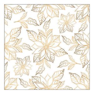 AMB.33318951 Poinsettia outline gold papírszalvéta 33x33cm, 20db-os