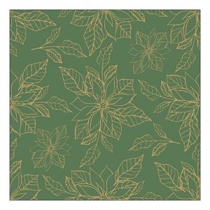 AMB.33318953 Poinsettia outline green papírszalvéta 33x33cm, 20db-os