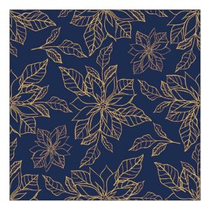 AMB.33318954 Poinsettia outline blue papírszalvéta 33x33cm, 20db-os