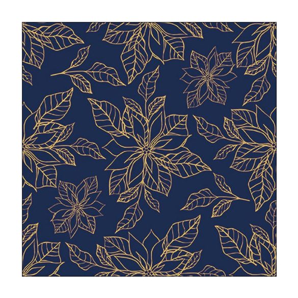 AMB.33318954 Poinsettia outline blue papírszalvéta 33x33cm, 20db-os