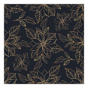 AMB.33319270 Poinsettia outline black papírszalvéta 33x33cm, 20db-os