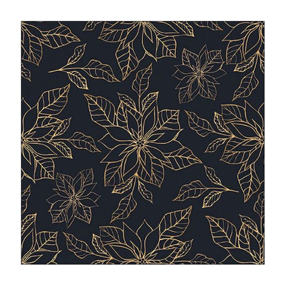 AMB.33319270 Poinsettia outline black papírszalvéta 33x33cm, 20db-os