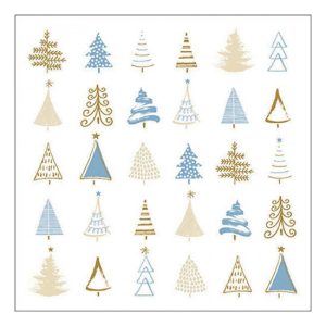 AMB.33319046 Christmas tree doodles blue papírszalvéta 33x33cm, 20db-os