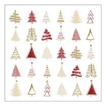   AMB.33319049 Christmas tree doodles red papírszalvéta 33x33cm, 20db-os