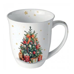 AMB.38419175 Decorated Christmas tree porcelánbögre 0,4l