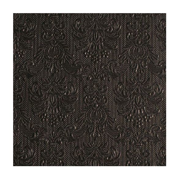 AMB.13304930 Elegance black dombornyomott papírszalvéta 33x33cm,15db-os