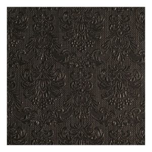 AMB.14004930 Elegance black dombornyomott papírszalvéta 40x40cm,15db-os