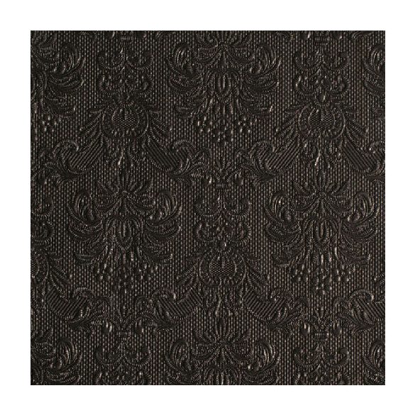 AMB.14004930 Elegance black dombornyomott papírszalvéta 40x40cm,15db-os