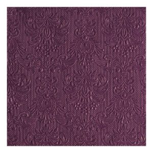 AMB.13305505 Elegance aubergine dombornyomott papírszalvéta 33x33cm,15db-os