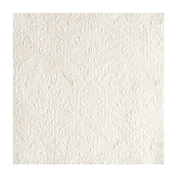 AMB.13305507 Elegance pearl white dombornyomott papírszalvéta 33x33cm,15db-os