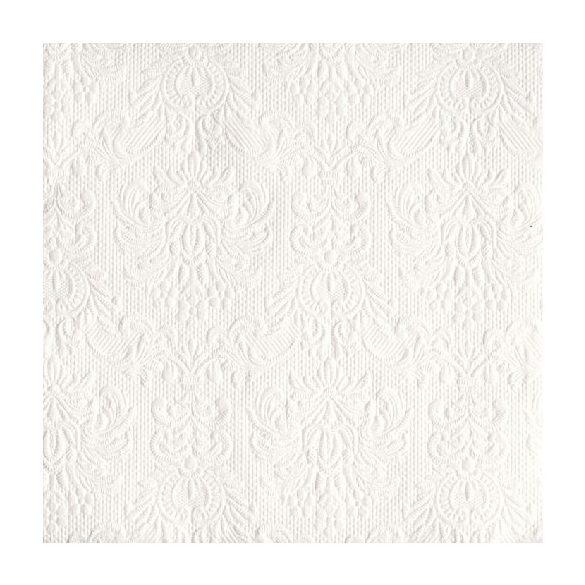 AMB.14004925 Elegance white dombornyomott papírszalvéta 40x40cm,15db-os