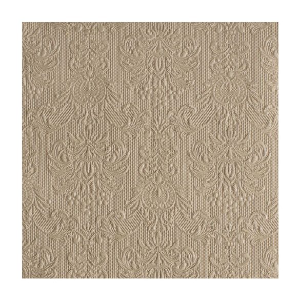 AMB.13305509 Elegance taupe dombornyomott papírszalvéta 33x33cm,15db-os