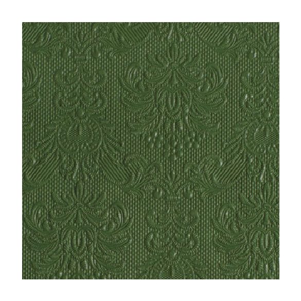 AMB.12504939 Elegance dark green dombornyomott papírszalvéta 25x25cm,15db-os