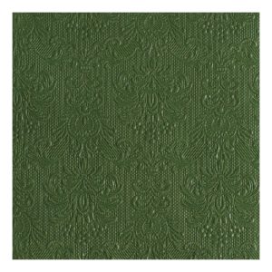 AMB.13304939 Elegance dark green dombornyomott papírszalvéta 33x33cm,15db-os