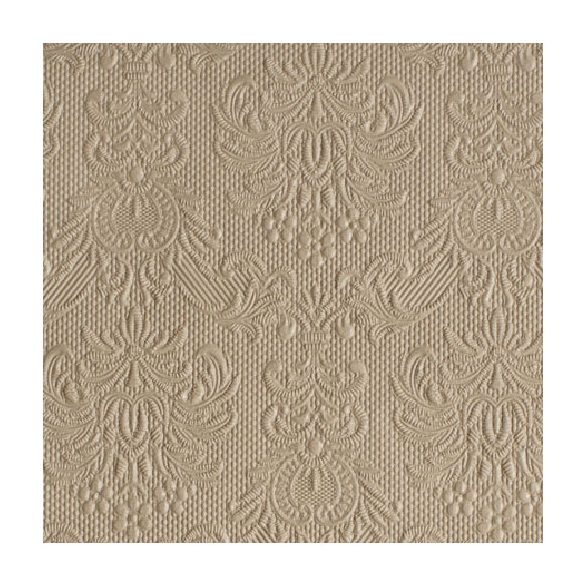 AMB.12505509 Elegance taupe dombornyomott papírszalvéta 25x25cm,15db-os