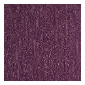 AMB.14005505 Elegance aubergine dombornyomott papírszalvéta 40x40cm,15db-os