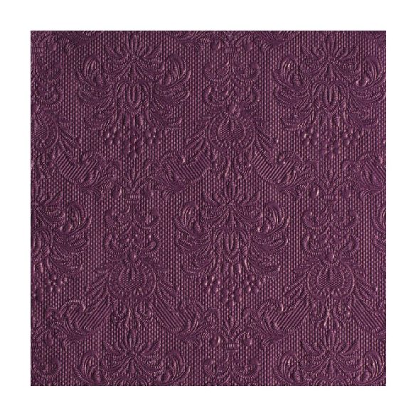 AMB.14005505 Elegance aubergine dombornyomott papírszalvéta 40x40cm,15db-os