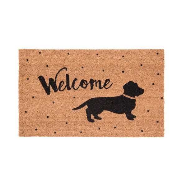 CLEEF.MC137 Lábtörlő 75x45cm, kókusz-PVC,kutyás " Welcome"