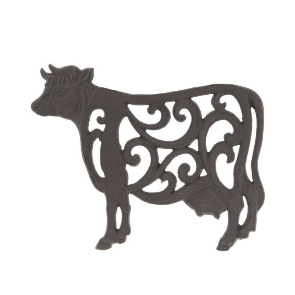 CLEEF.6Y3054 Öntöttvas edényalátét tehén, 27x21x2cm