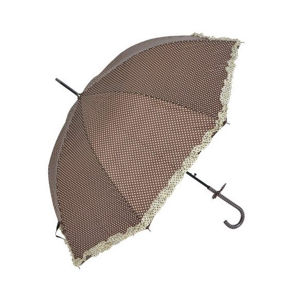 CLEEF.JZUM0030CH Esernyő 100cm, barna alapon fehér pöttyös