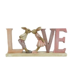 CLEEF.6PR3289 LOVE nyuszik műanyag dekorfigura 19x3x9cm