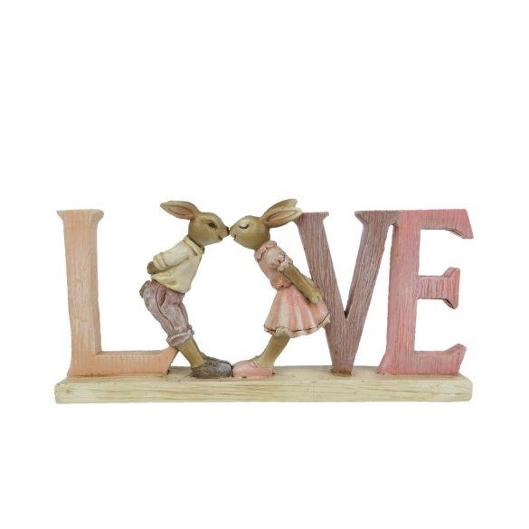CLEEF.6PR3289 LOVE nyuszik műanyag dekorfigura 19x3x9cm