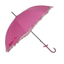 CLEEF.JZUM0030P Esernyő rózsaszín, fehér pöttyös, 90cm
