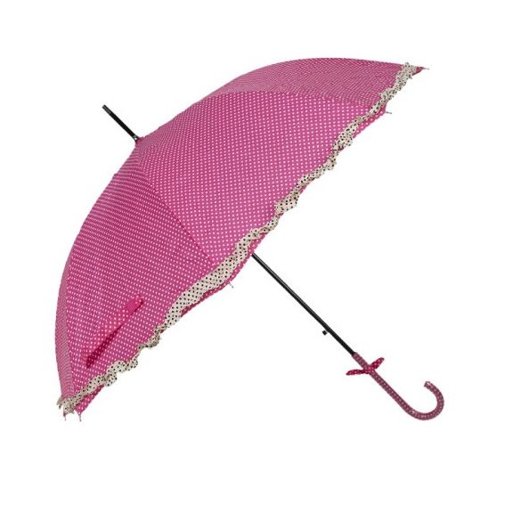 CLEEF.JZUM0030P Esernyő rózsaszín, fehér pöttyös, 90cm
