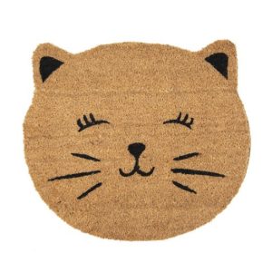 CLEEF.MC229 Lábtörlő macskafej,kókusz-PVC 50x44x1cm