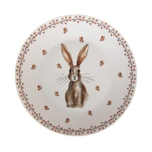 CLEEF.REBFP Porcelán lapostányér 26cm nyuszis,Rustic Easter Bunny
