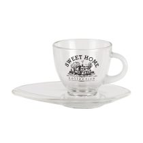   CLEEF.6GL3411 Üvegcsésze 230ml, ovál aljjal 17x10x2cm, Sweet Home