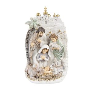 CLEEF.6PR4824 Betlehem életkép műanyag dekorfigura 16x9x24cm