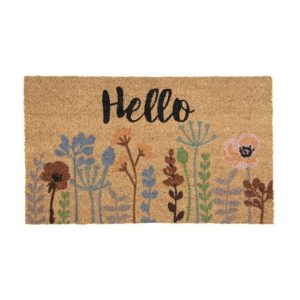 CLEEF.FOBMC Lábtörlő virágos,kókusz-PVC 75x45x1cm,Hello