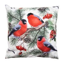   CLEEF.KT021.312 Textil párnahuzat 45x45cm,100% polyester,madarak fenyőágon