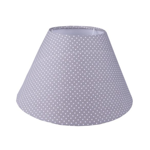 CLEEF.6LAK0529M Lámpaernyő textilbevonatú szürke-fehér pöttyös, műanyag belsővel, 23x15cm
