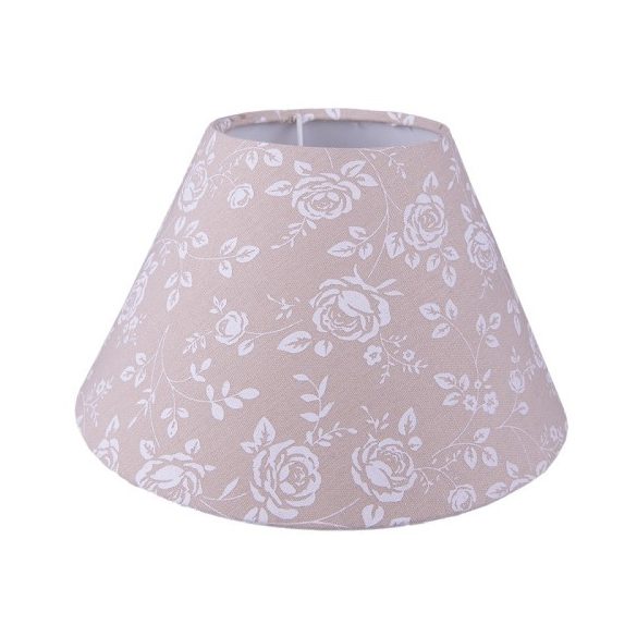 CLEEF.6LAK0535L Textil lámpabúra bézs-fehér virágos, műanyag belsővel, 26x17cm