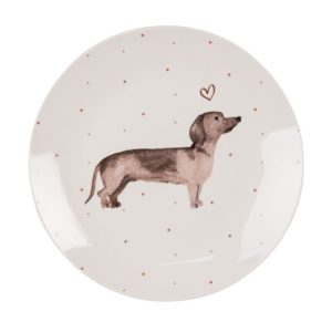 CLEEF.DHLDP Porcelán desszerttányér 20x2cm,Dachshund Love