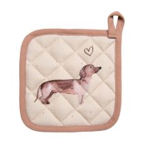  CLEEF.DHL45 Edényalátét 20x20cm 100% pamut, Dachshund Love