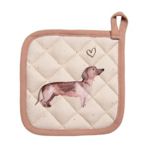 CLEEF.DHL45 Edényalátét 20x20cm 100% pamut, Dachshund Love