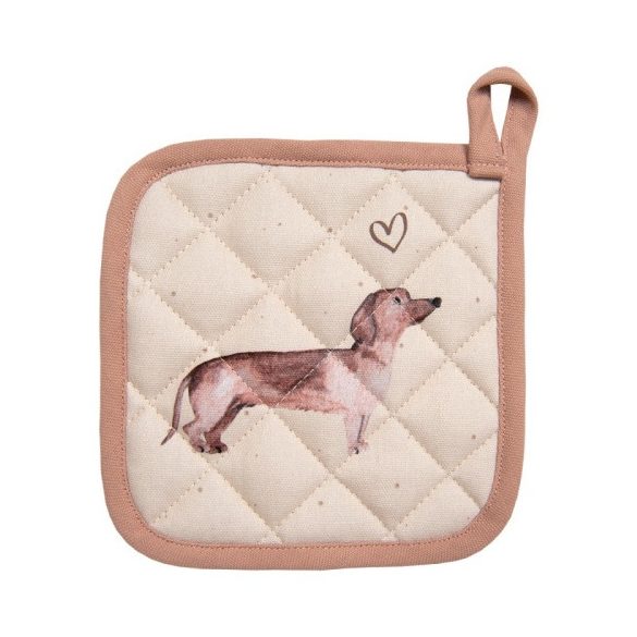CLEEF.DHL45 Edényalátét 20x20cm 100% pamut, Dachshund Love