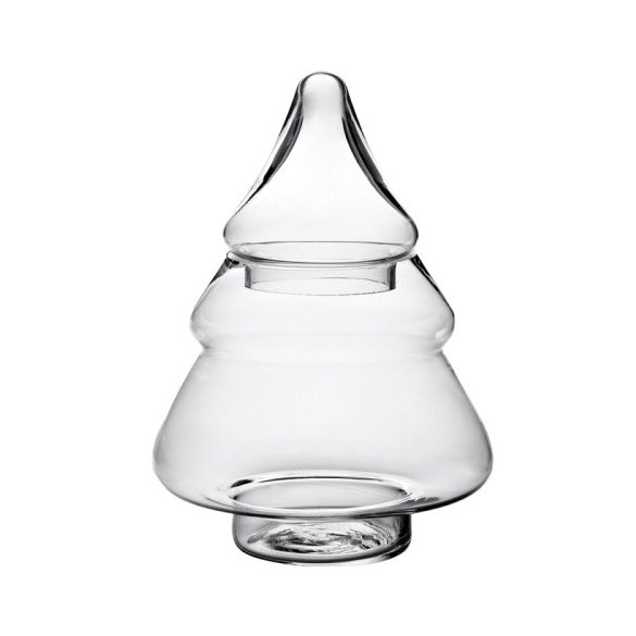 CLEEF.6GL4222 Üveg bonbonier 13x29cm, fenyőfa