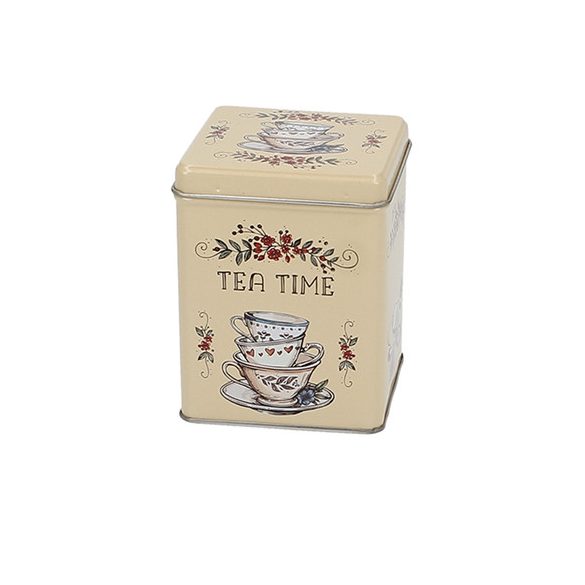 T.B.TTM925 Fémdoboz 75x75x95mm,100g Tea Time
